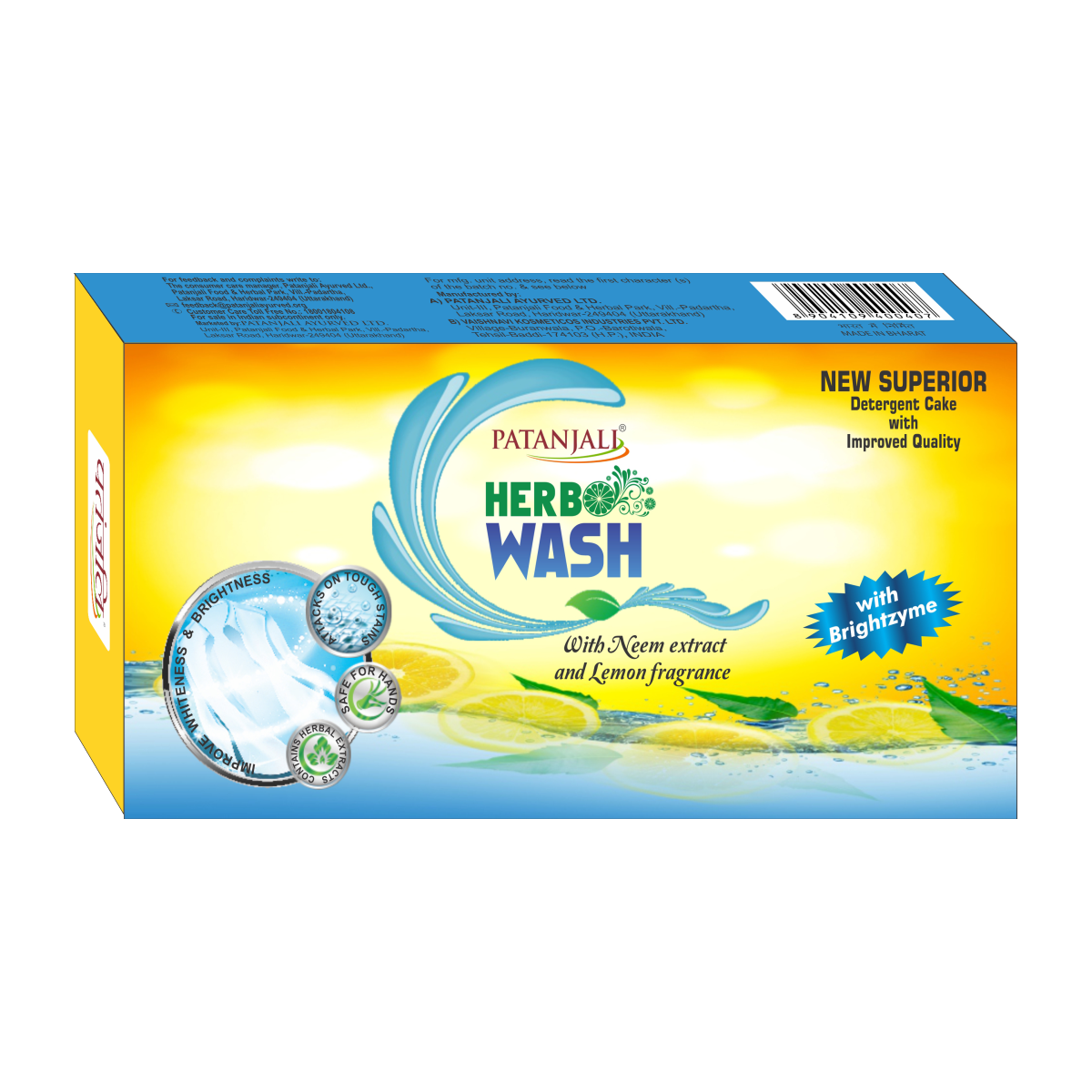 Patanjali Detergent Cake Helbal Wash Superior 250G