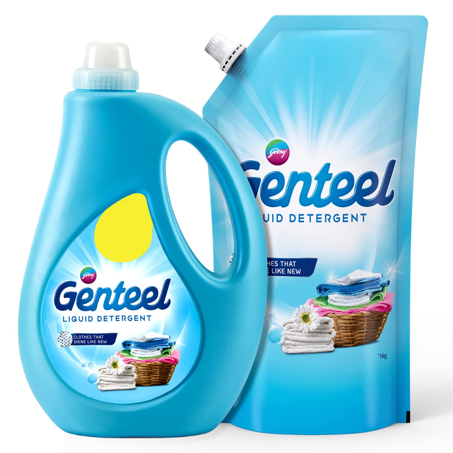 Genteel Liquid Detergent Washomatic 1Kg With 1kg Free