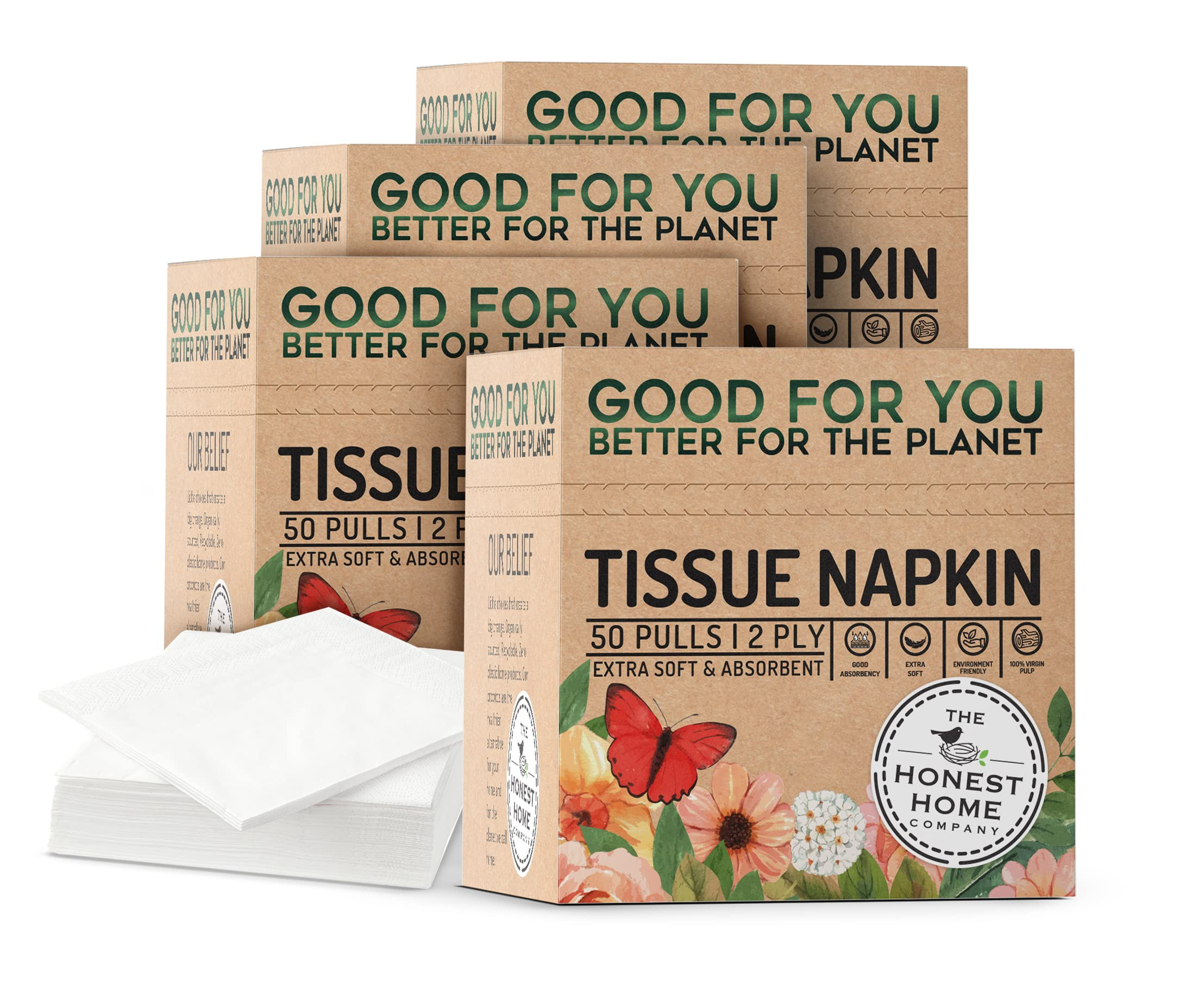 The Honest Home Tissue Napkin Box 50 Pulls