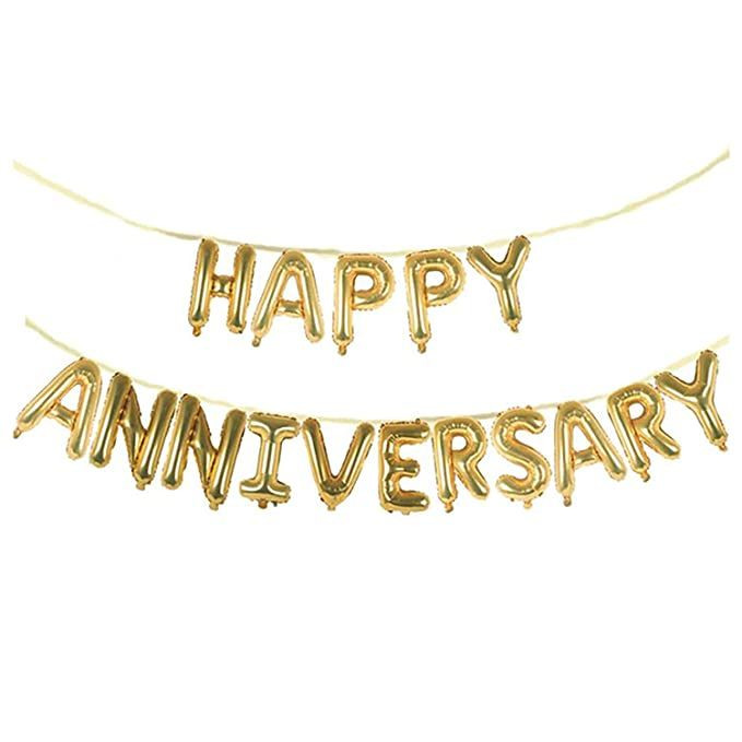 Happy Anniversary Foil Balloon - Golden 1Pc