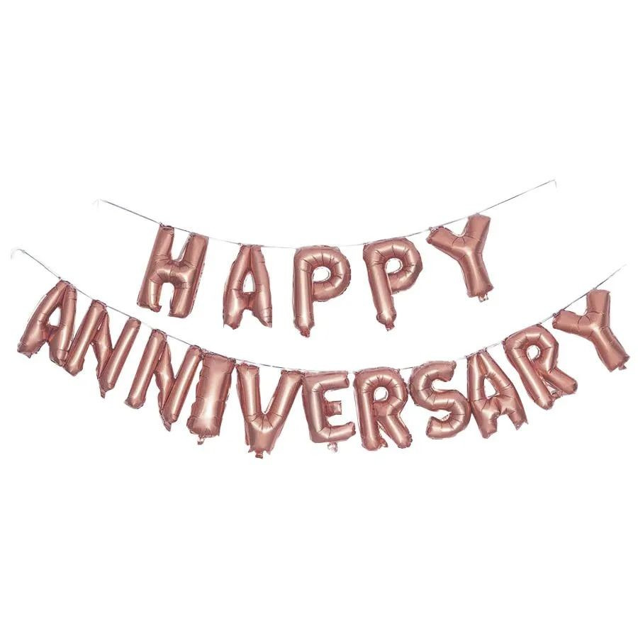 Happy Anniversary Foil Balloon - Rose Gold 1Pc