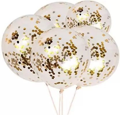 Confetti Balloons - Golden 5Pc