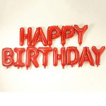 Happy Birthday Foil Balloon - Red 1Pc
