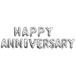 Happy Anniversary Foil Balloon - Silver 1Pc