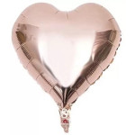 Heart Shaped Foil Balloons - Rose Gold 1Pc